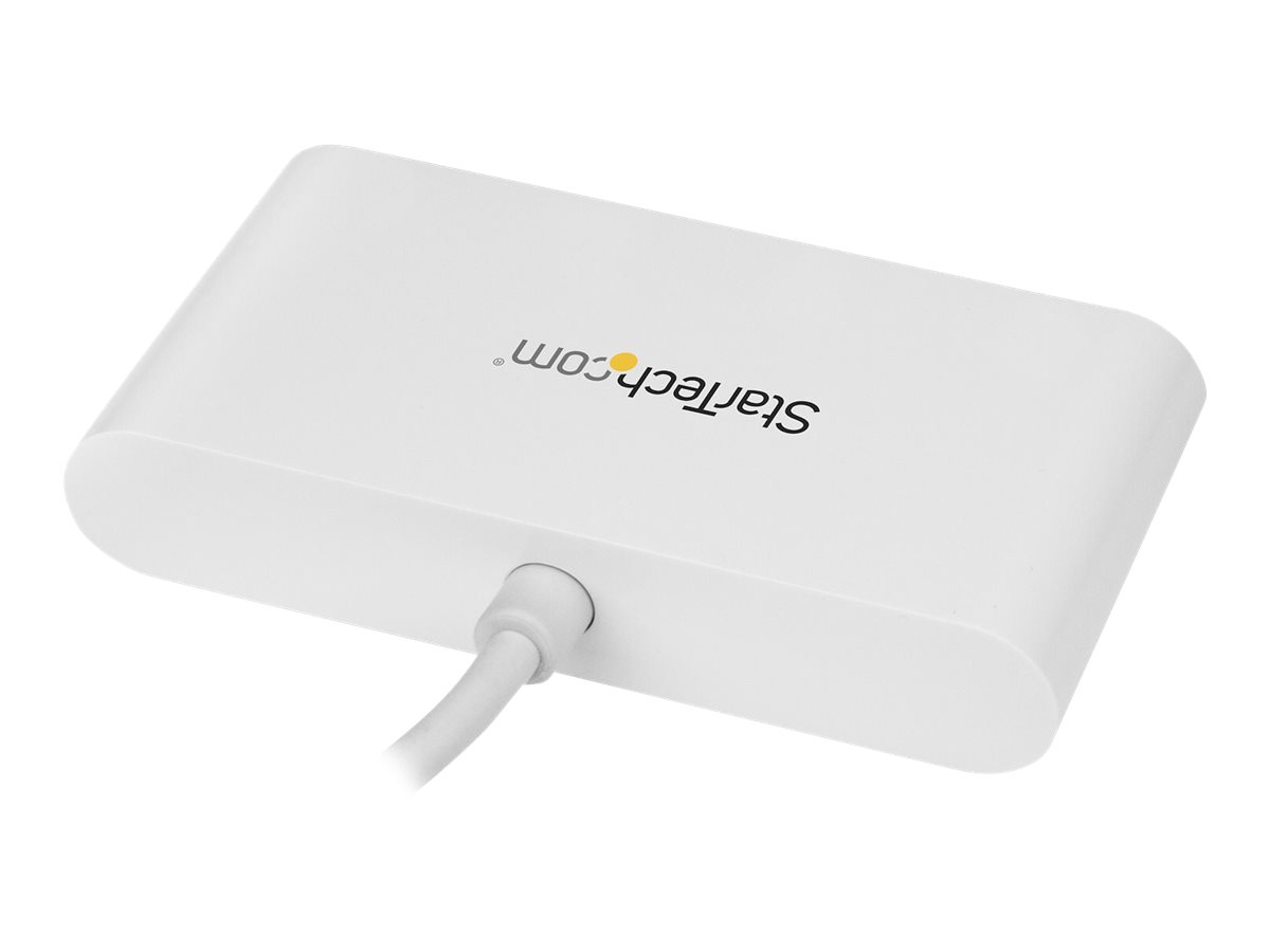 StarTech.com USB-C Hub - 4 Port USB 3.0 - USB C auf 4x USB-A - Bus Powered - Weiß - Kompakter USB C Hub - USB Typ-C Adapter - Hub - 4 Anschlüsse