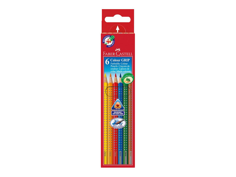 FABER-CASTELL Colour GRIP Buntstifte farbsortiert, 6 St. FABER-CASTELL Colour GRIP Buntstifte farbsortiert, 6 St.