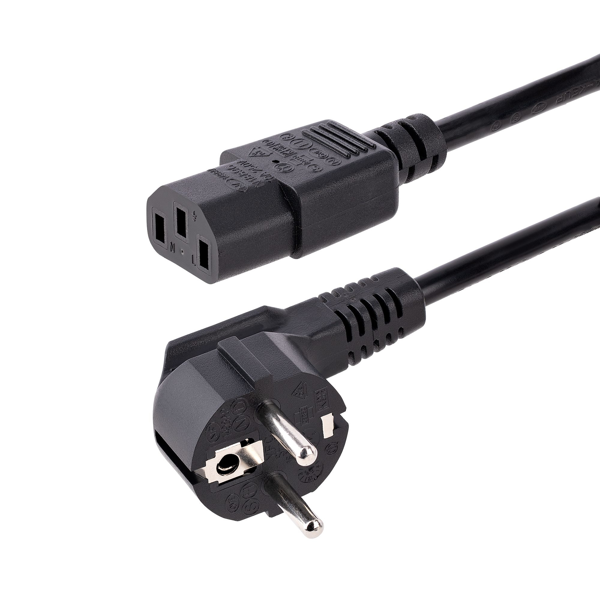 STARTECHCOM 3m 10ft Computer Power Cord 18AWG EU Schuko to C13 10A 250V Black Replacement AC PC Power Cord TVMonitor Power Cable