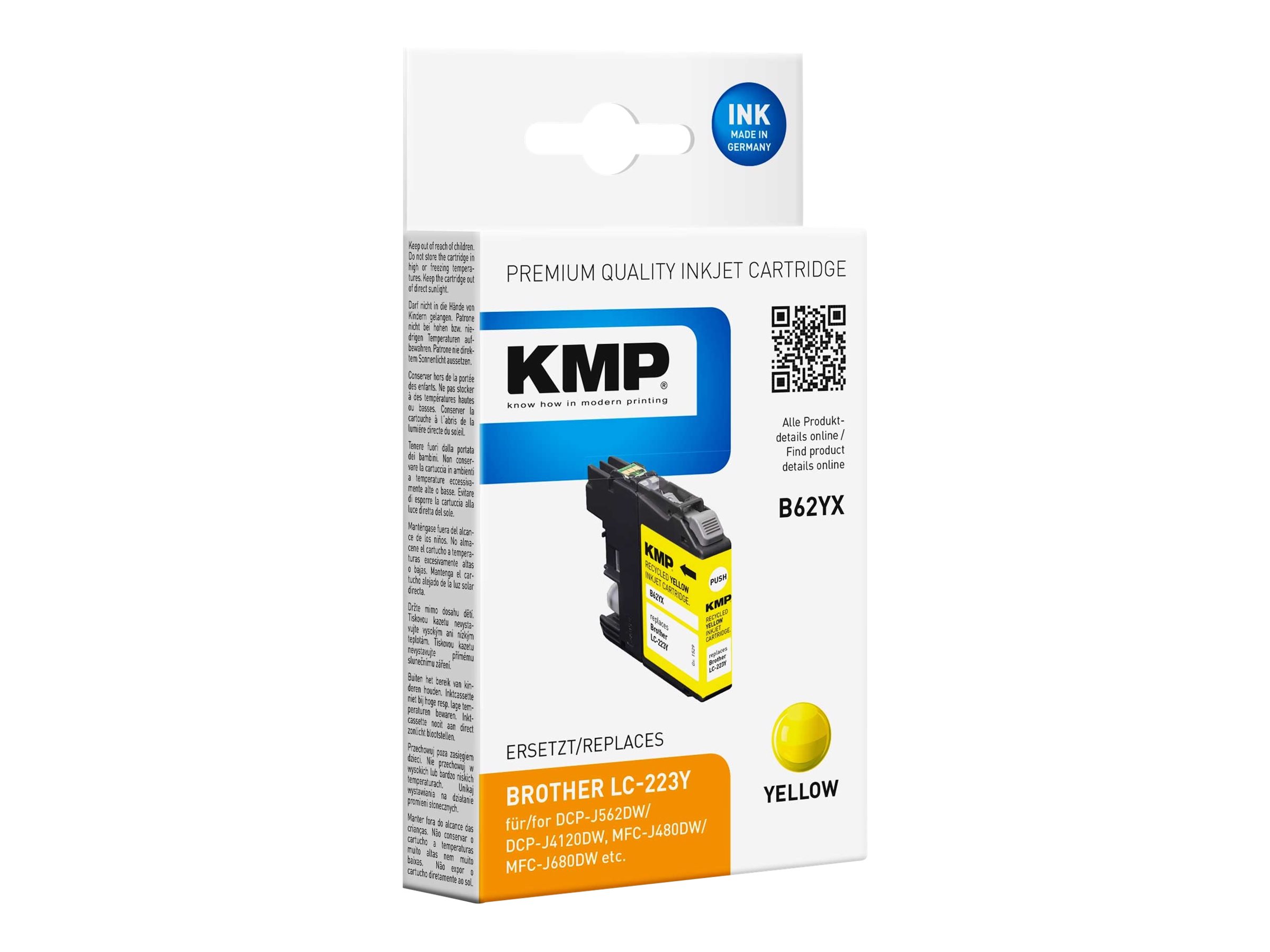 KMP B62YX  gelb Druckerpatrone kompatibel zu brother LC-223Y