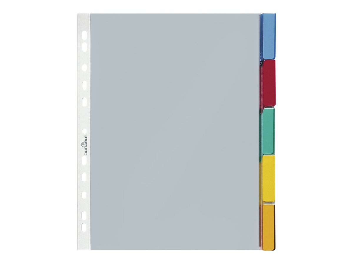DURABLE Ordnerregister Vollformat, ueberbreite blanko transparent 5-teilig, 1 St. DURABLE Ordnerregister Vollformat, ueberbreite blanko transparent 5-teilig, 1 St.