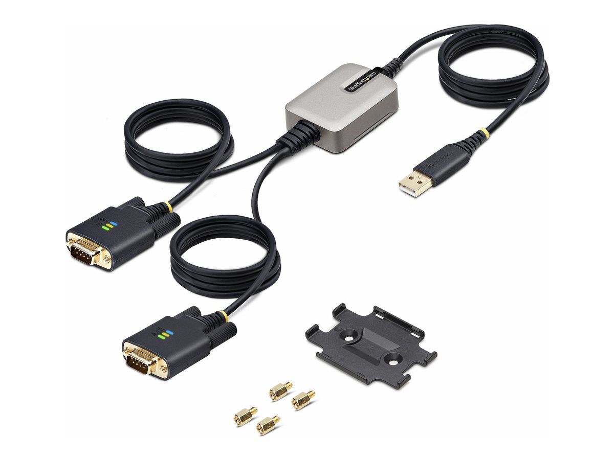 STARTECH.COM 4m 2-Port USB auf Seriell Adapter COM-Retention FTDI USB-A zu DB9 RS232 Kabel Wechselbare Schrauben/Muttern