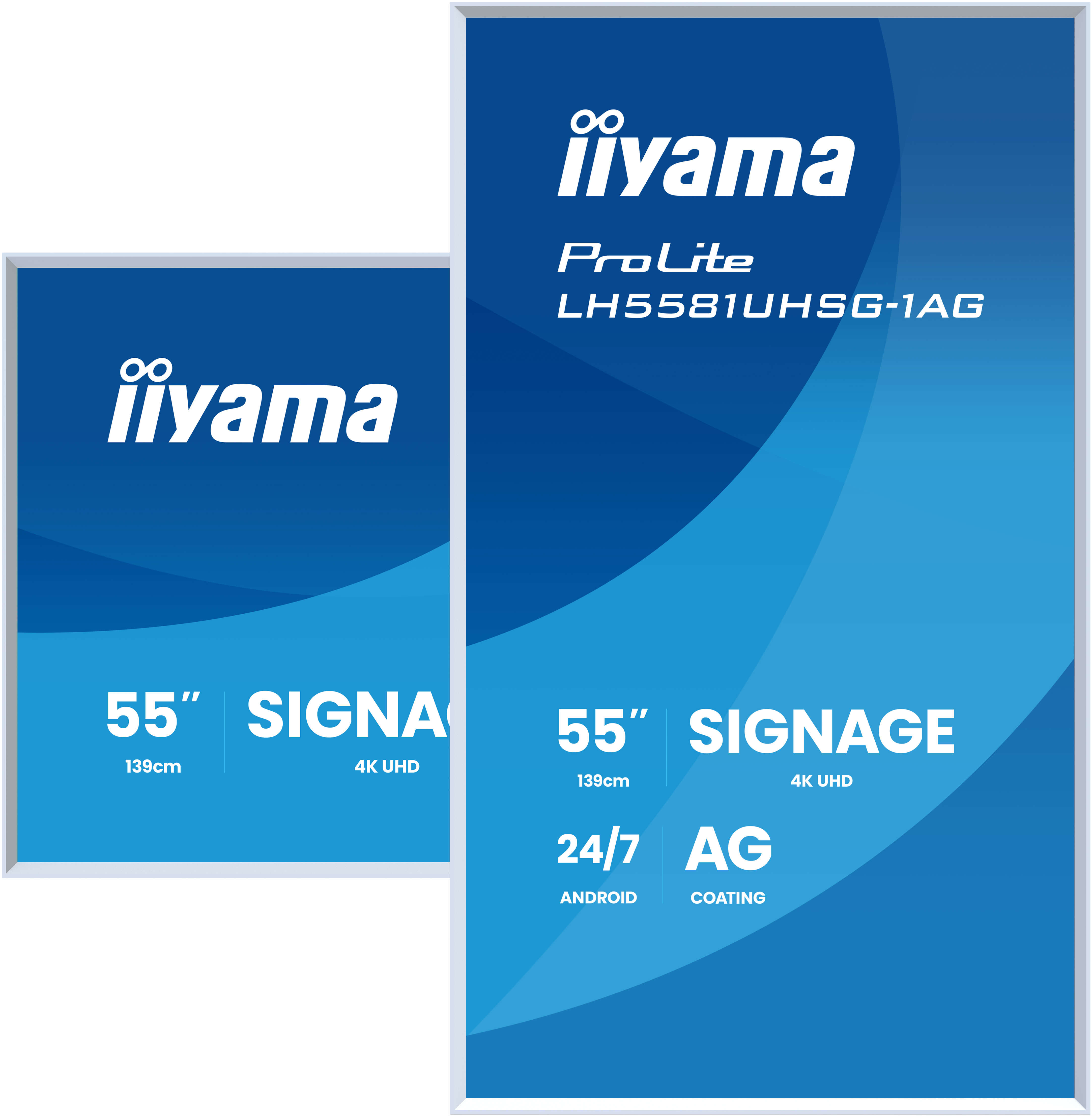 IIYAMA LH5581UHSG1AG 139,7cm 55Zoll Gallery Line removable frame 3840x2160 UHD VA ELED 2xHDMI 1xUSBC 2xUSB 20 Android 14
