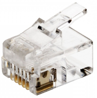 helos Modularstecker RJ12 / 6P6C, VPE 100 Stueck, fuer Flachkabel helos Modularstecker RJ12 / 6P6C, VPE 100 Stueck, fuer Flachkabel