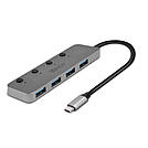 LINDY 4 Port USB 3.2 Typ C Hub mit Ein-/Ausschalter
