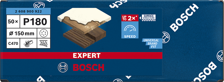 50 BOSCH EXPERT C470 Best for Wood and Paint Schleifblaetter 180