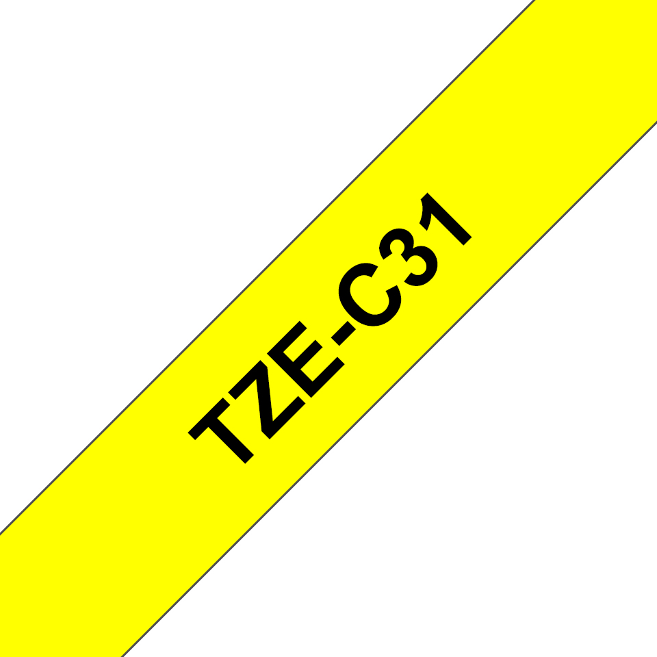 brother Schriftband TZeC31 TZEC31, 12 mm, schwarz auf gelb, 1 St