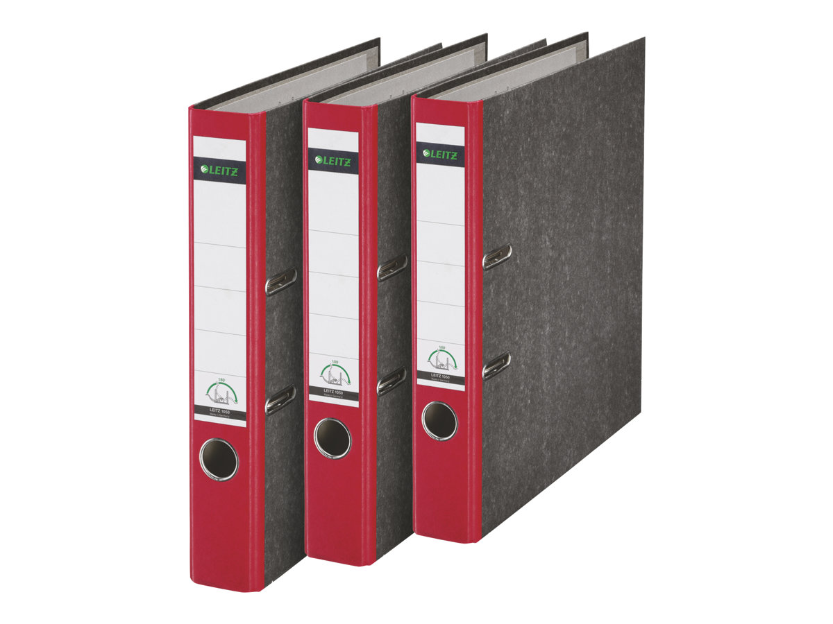 LEITZ 1050 Ordner rot marmoriert Karton 5,2 cm DIN A4