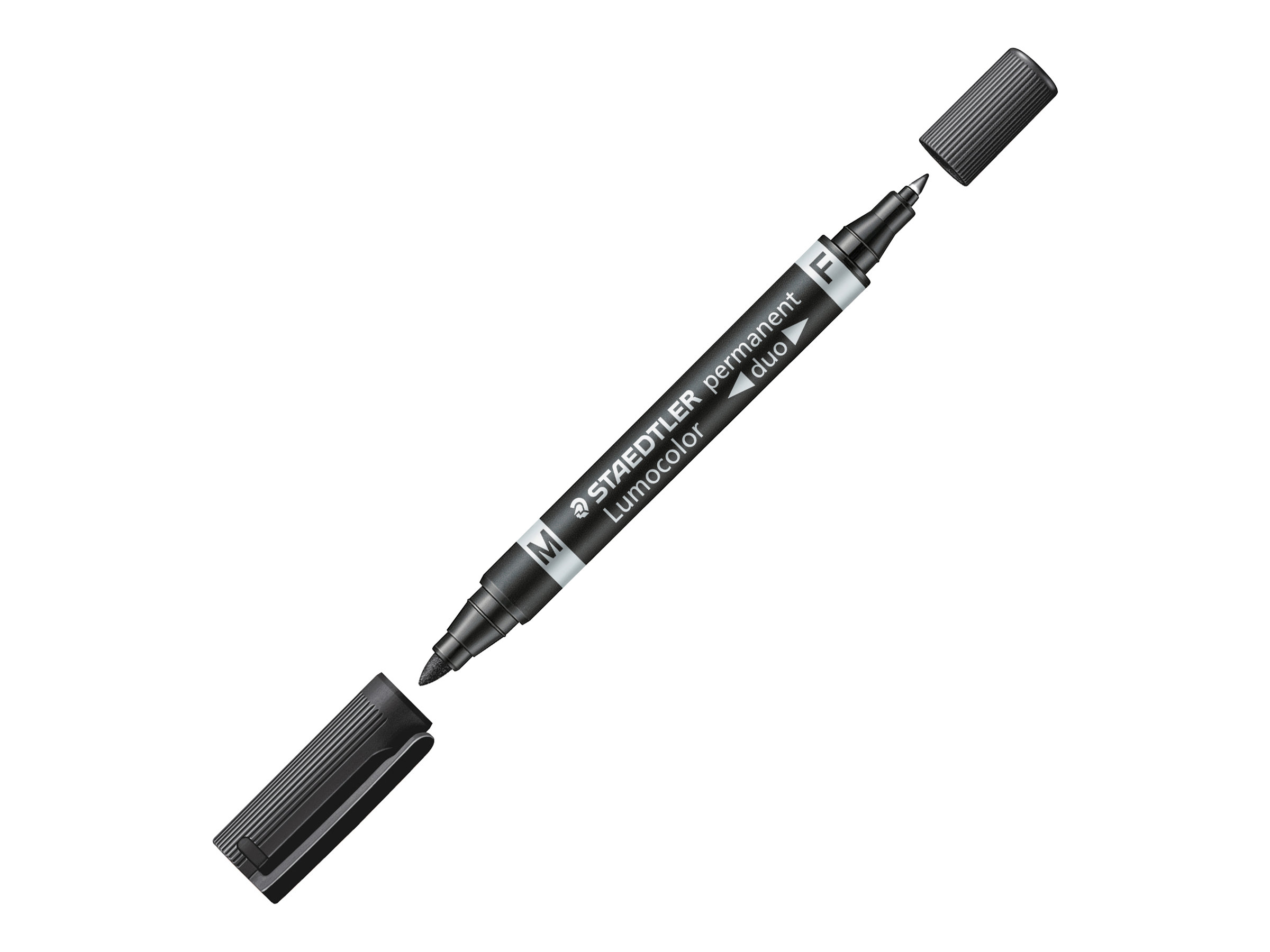 STAEDTLER Lumocolor duo Permanentmarker schwarz 0,6 - 1,5 mm, 10 St. STAEDTLER Lumocolor duo Permanentmarker schwarz 0,6 - 1,5 mm, 10 St.