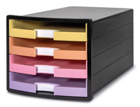 HAN Schubladenbox IMPULS gelb, orange, rosa, lila 1013139D, DIN A4 mit 4 Schubladen, 1 St