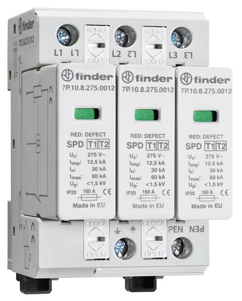 Finder SPD Überspannungsableiter 7P1382751012 Typ 1 3phasig