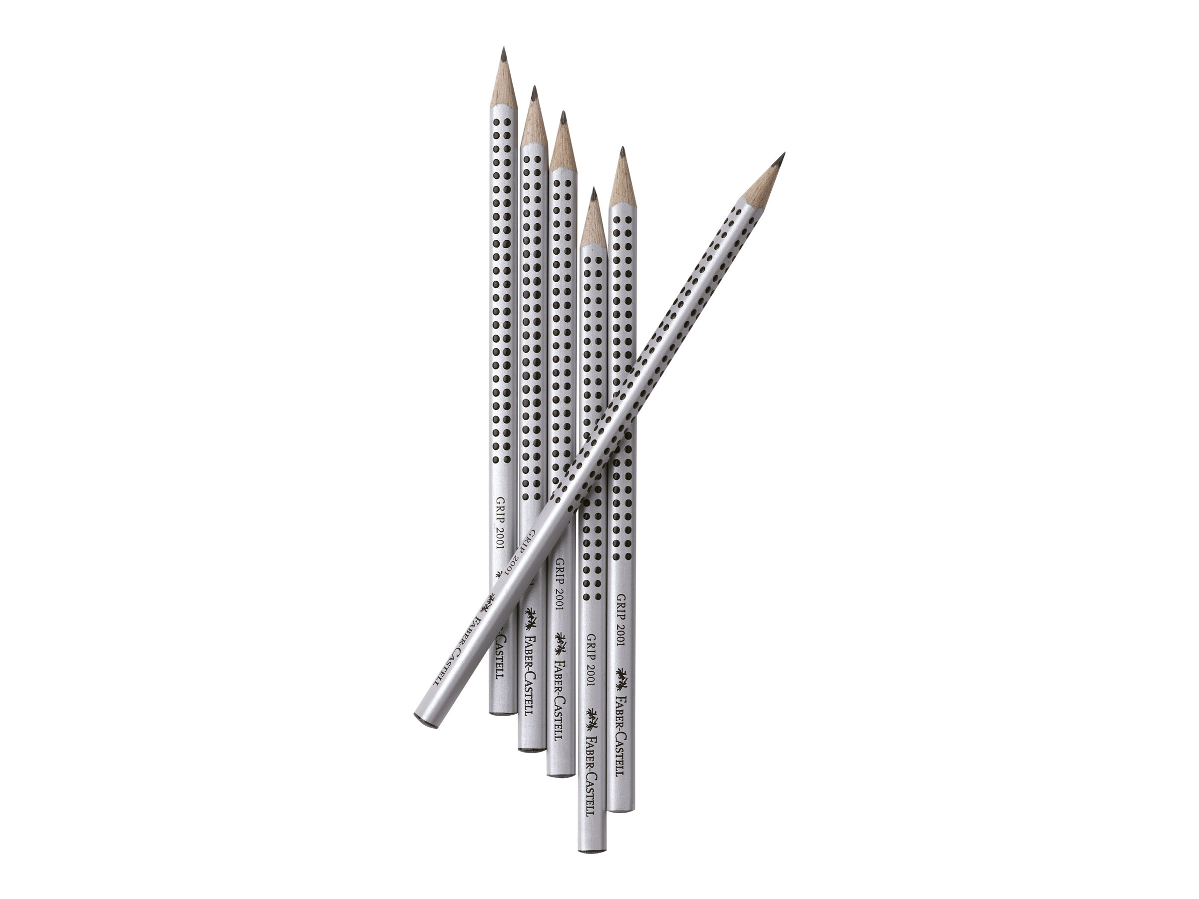 FABER-CASTELL GRIP 2001 Bleistift 2H silber, 1 St. FABER-CASTELL GRIP 2001 Bleistift 2H silber, 1 St.