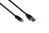 1.00m Good Connections USB3.0 Anschlusskabel Super-Speed USB A Stecker auf USB C Stecker Schwarz Kupfer