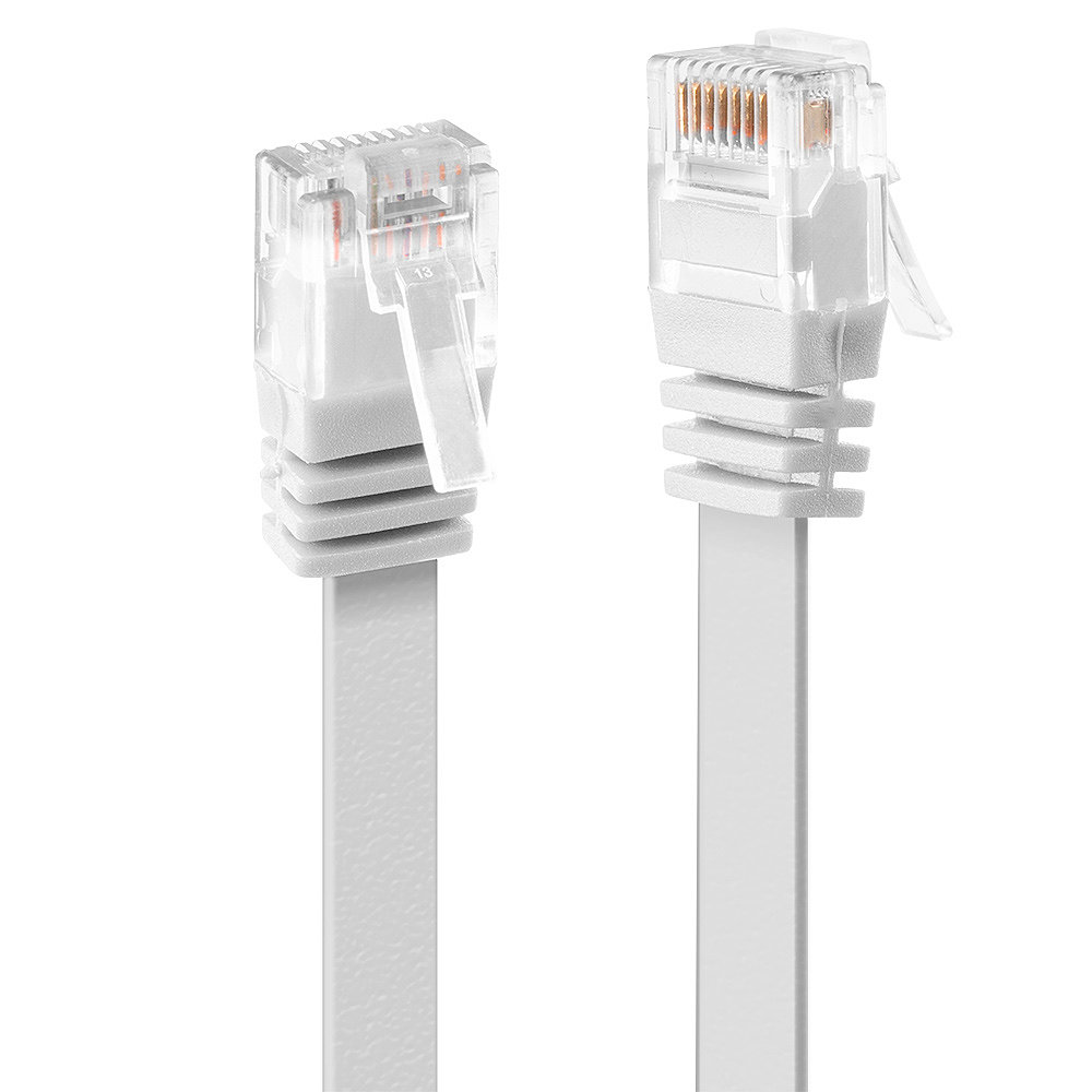 LINDY Cat.6 Flachband Patchkabel weiss, 0,3m Ohne Schirmung