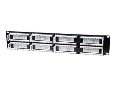 INTELLINET Cat5e Patch Panel 48 Ports RJ45 UTP ungeschirmt 2HE Schwarz passend fuer 19Z Einbaustandard INTELLINET Cat5e Patch Panel 48 Ports RJ45 UTP ungeschirmt 2HE Schwarz passend fuer 19Z Einbaustandard