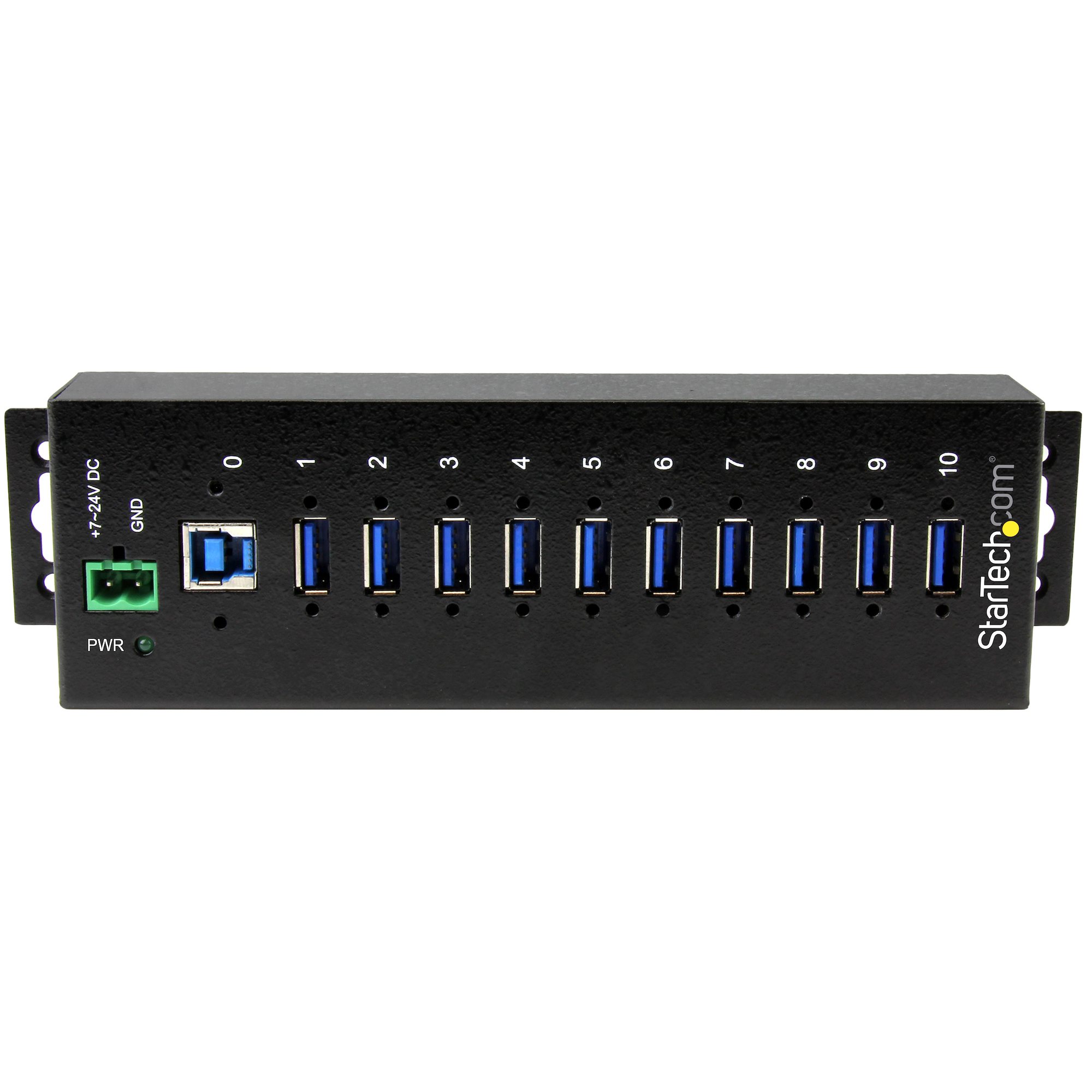 STARTECHCOM 10 Port Industrieller USB 30 Hub ESD und Überspannungsschutz DIN Tragschienen oder Oberflächen montierbar