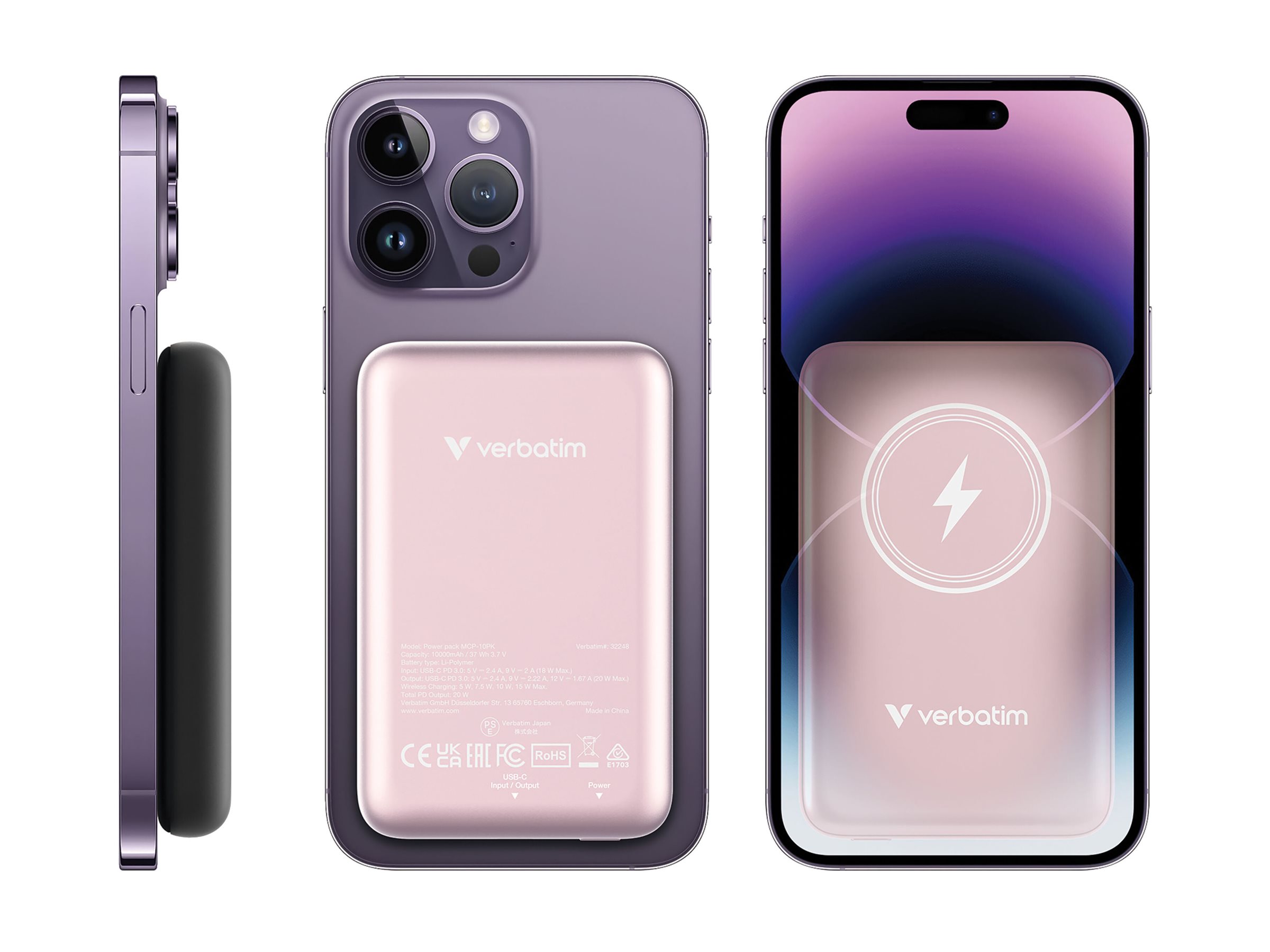 Verbatim Charge ?n? Go Magnetic Powerbank 10000 mAh pink