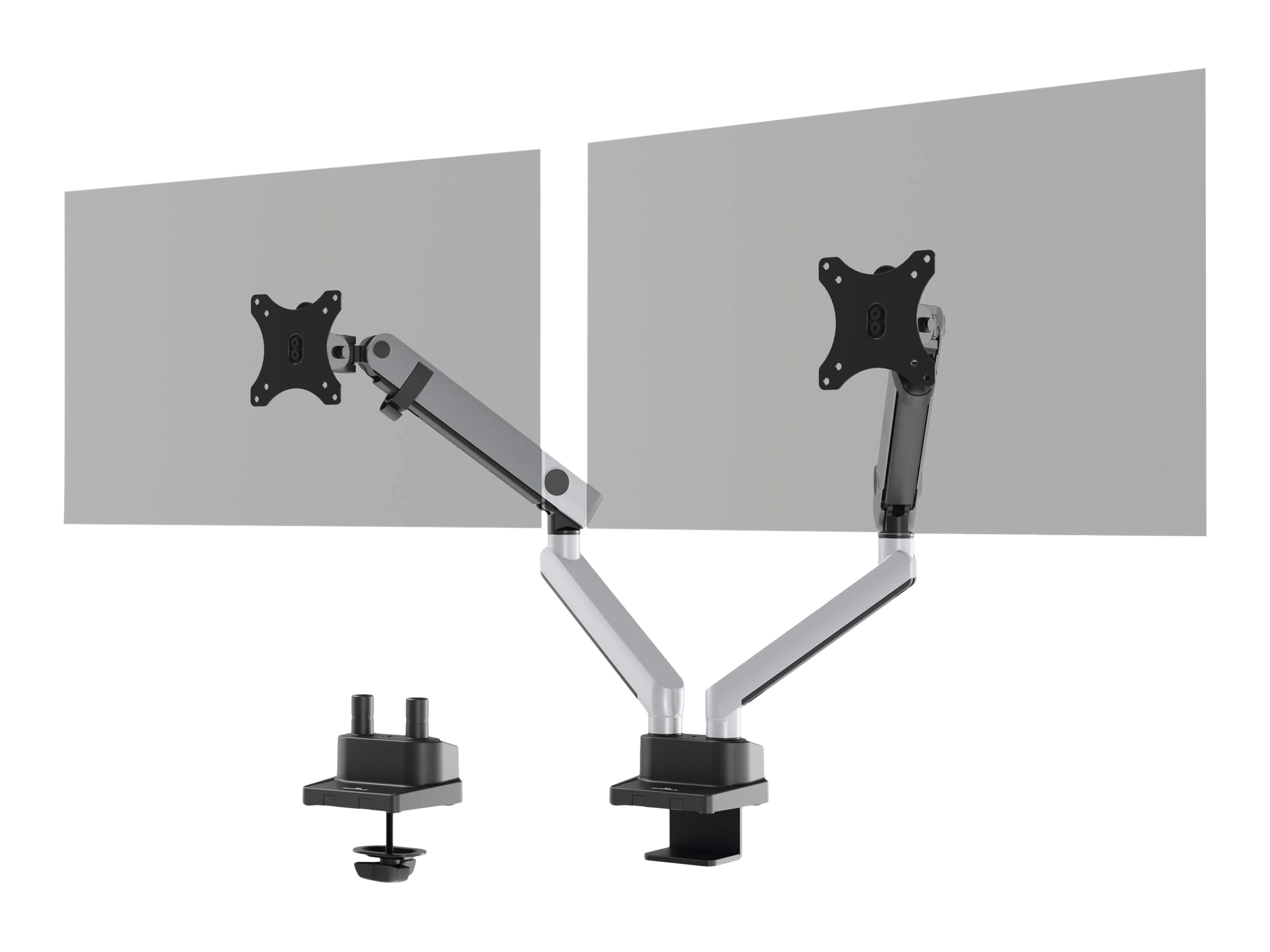 DURABLE Monitor-Halterung SELECT PLUS 509723 silber für 2 Monitore, Tischklemme, Tischbohrung DURABLE Monitor-Halterung SELECT PLUS 509723 silber für 2 Monitore, Tischklemme, Tischbohrung