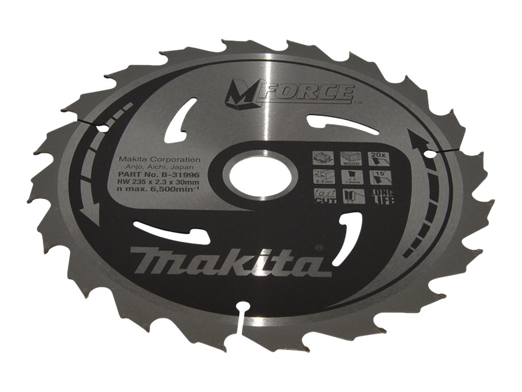 makita B-31996 M-FORCE Kreissägeblatt 235,0 mm, 20 Zähne makita B-31996 M-FORCE Kreissägeblatt 235,0 mm, 20 Zähne