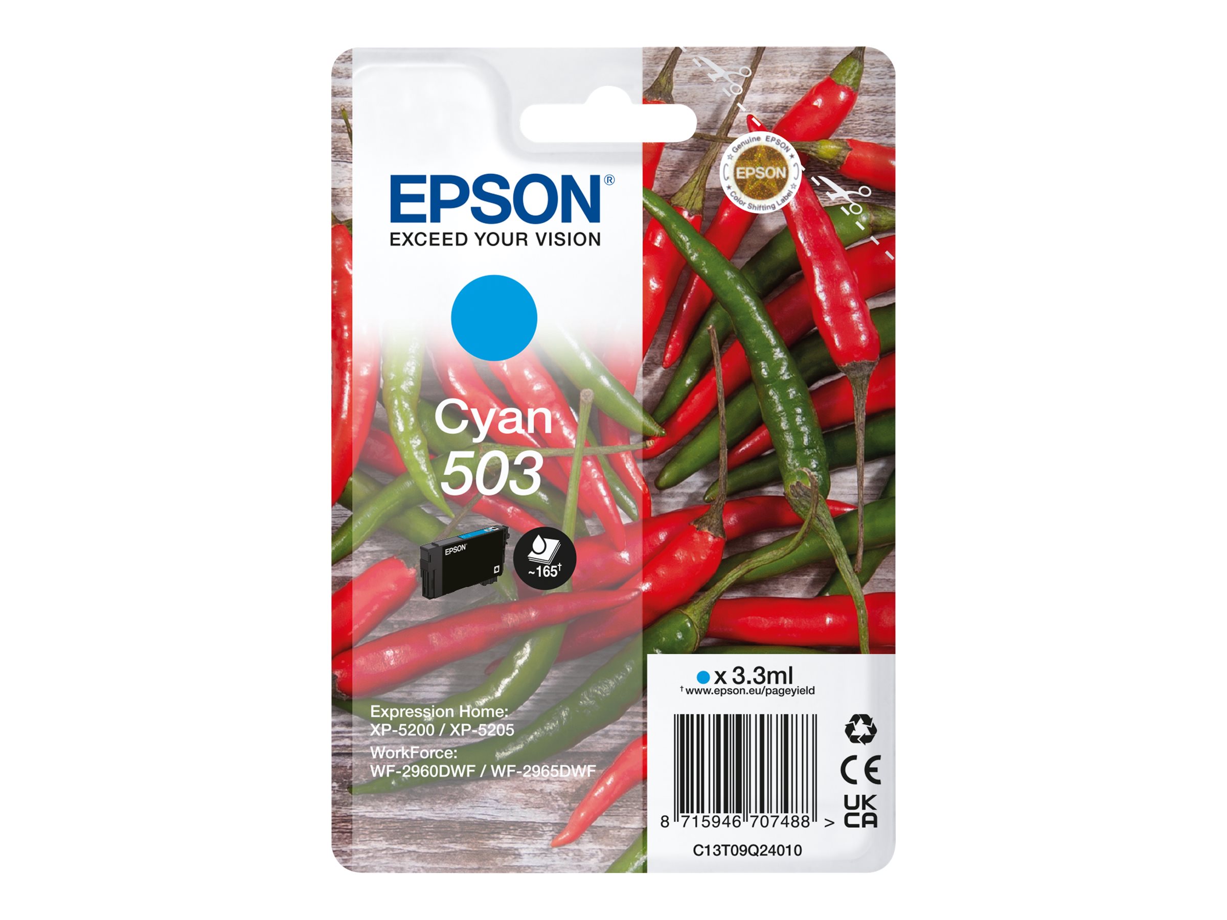 C13T09Q24010 EPSON Nr.503 XP Tinte cyan C13T09Q24010 EPSON Nr.503 XP Tinte cyan