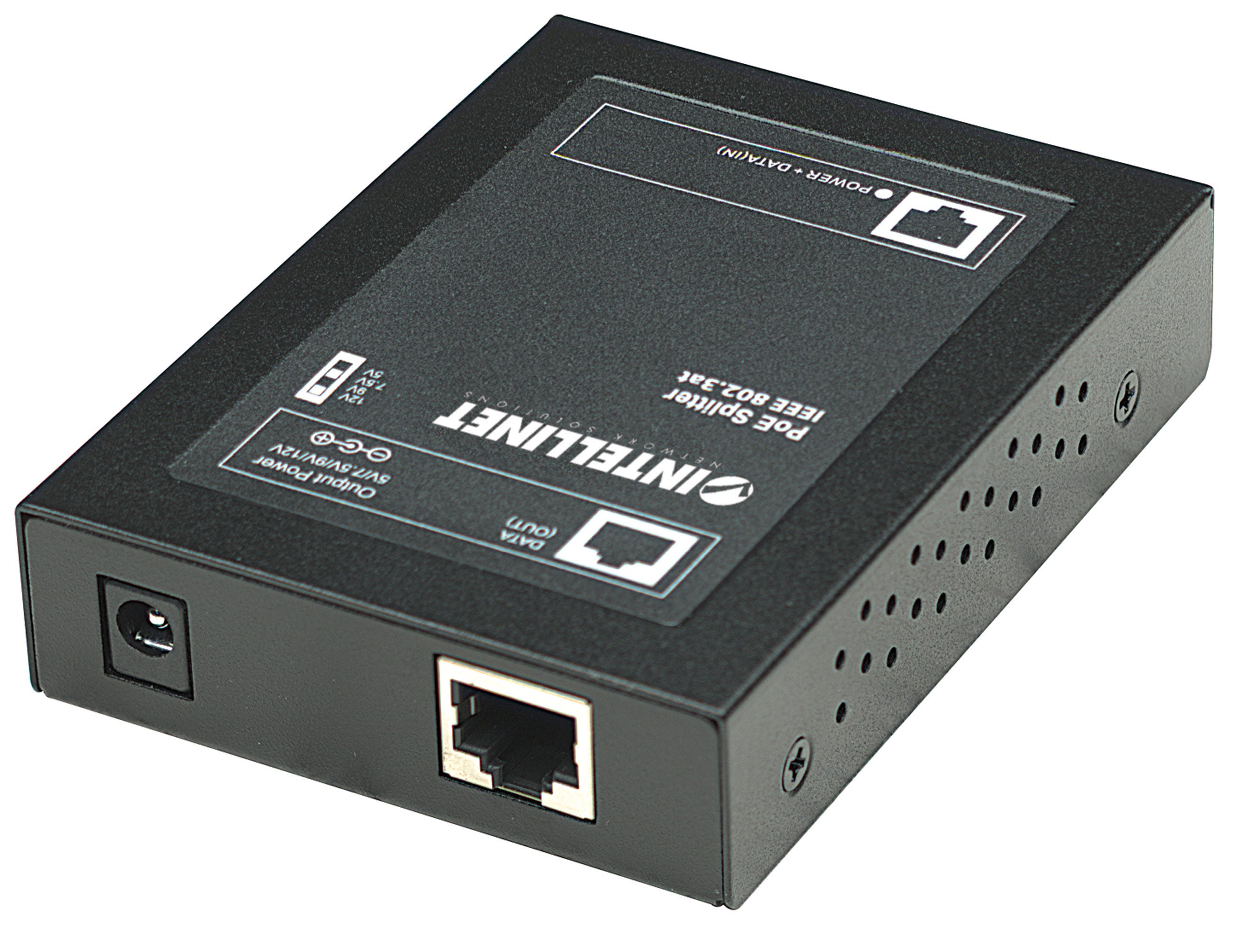 INTELLINET Gigabit PoE Splitter Power over Ethernet IEEE 8023ataf mit 5 7,5 9 12 V DC Ausgangsspannung