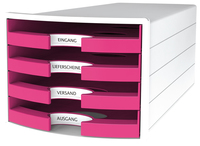 HAN Schubladenbox IMPULS pink 1013-56, DIN C4 mit 4 Schubladen HAN Schubladenbox IMPULS pink 1013-56, DIN C4 mit 4 Schubladen