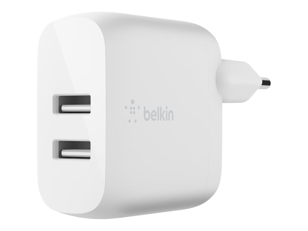 Dual USB-A Ladegerät incl. Lightning Kabel 1m 24W weiß