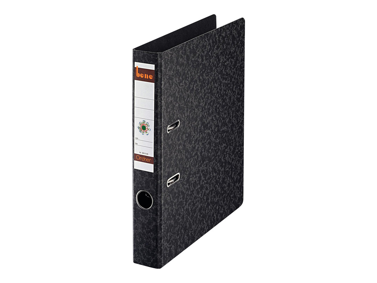 bene Hartpappe Ordner schwarz marmoriert Karton 4,5 cm DIN A4, 1 St
