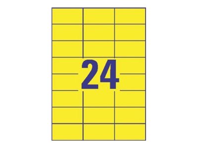 2.400 AVERY Zweckform Etiketten 3451 gelb 70,0 x 37,0 mm 2.400 AVERY Zweckform Etiketten 3451 gelb 70,0 x 37,0 mm