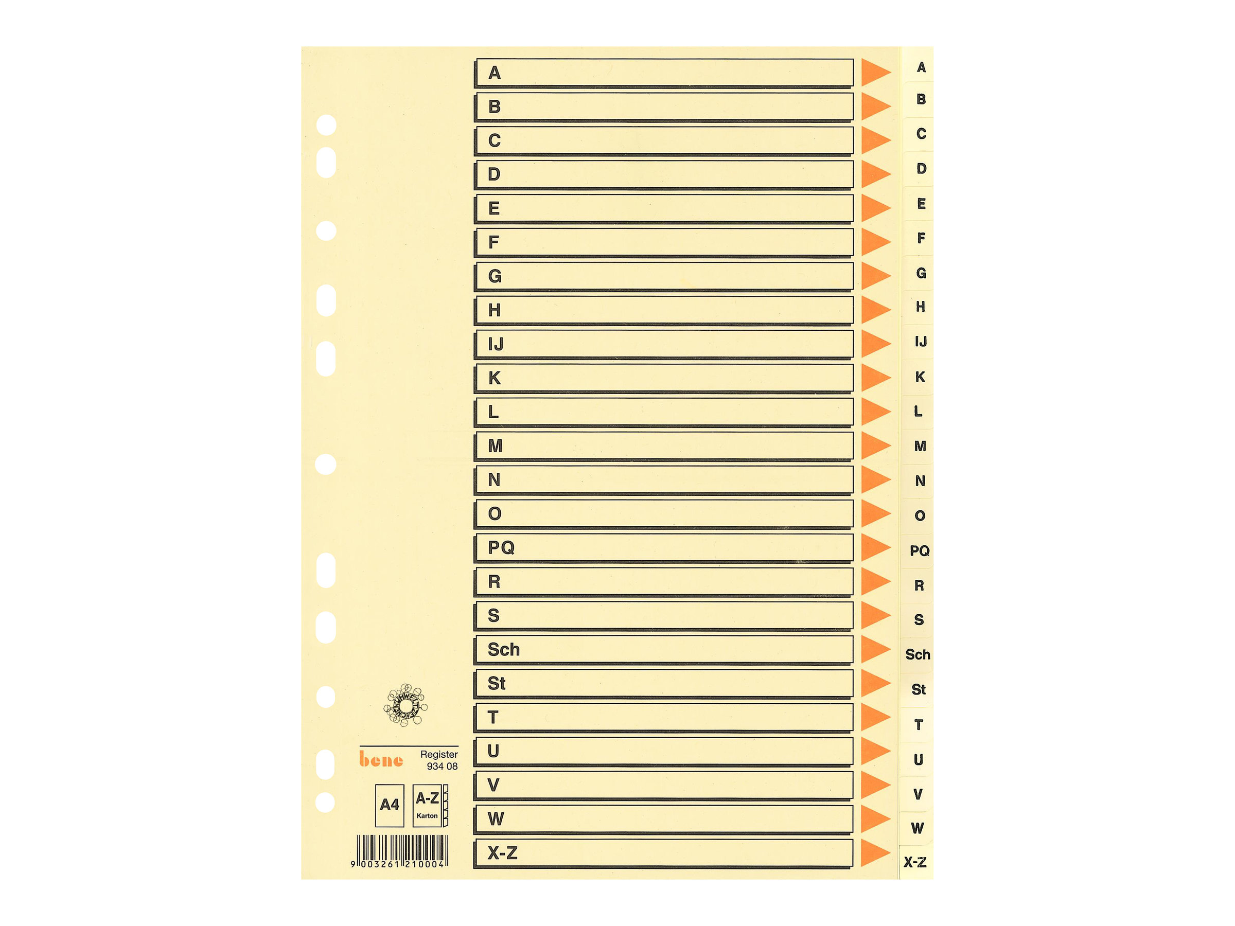 bene Ordnerregister Vollformat A-Z chamois 24-teilig, 1 Satz bene Ordnerregister Vollformat A-Z chamois 24-teilig, 1 Satz
