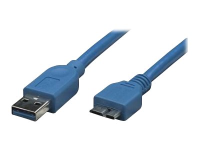 TECHLY USB3.0 Anschlusskabel blau 3m Stecker Typ A auf Stecker Typ Micro B TECHLY USB3.0 Anschlusskabel blau 3m Stecker Typ A auf Stecker Typ Micro B