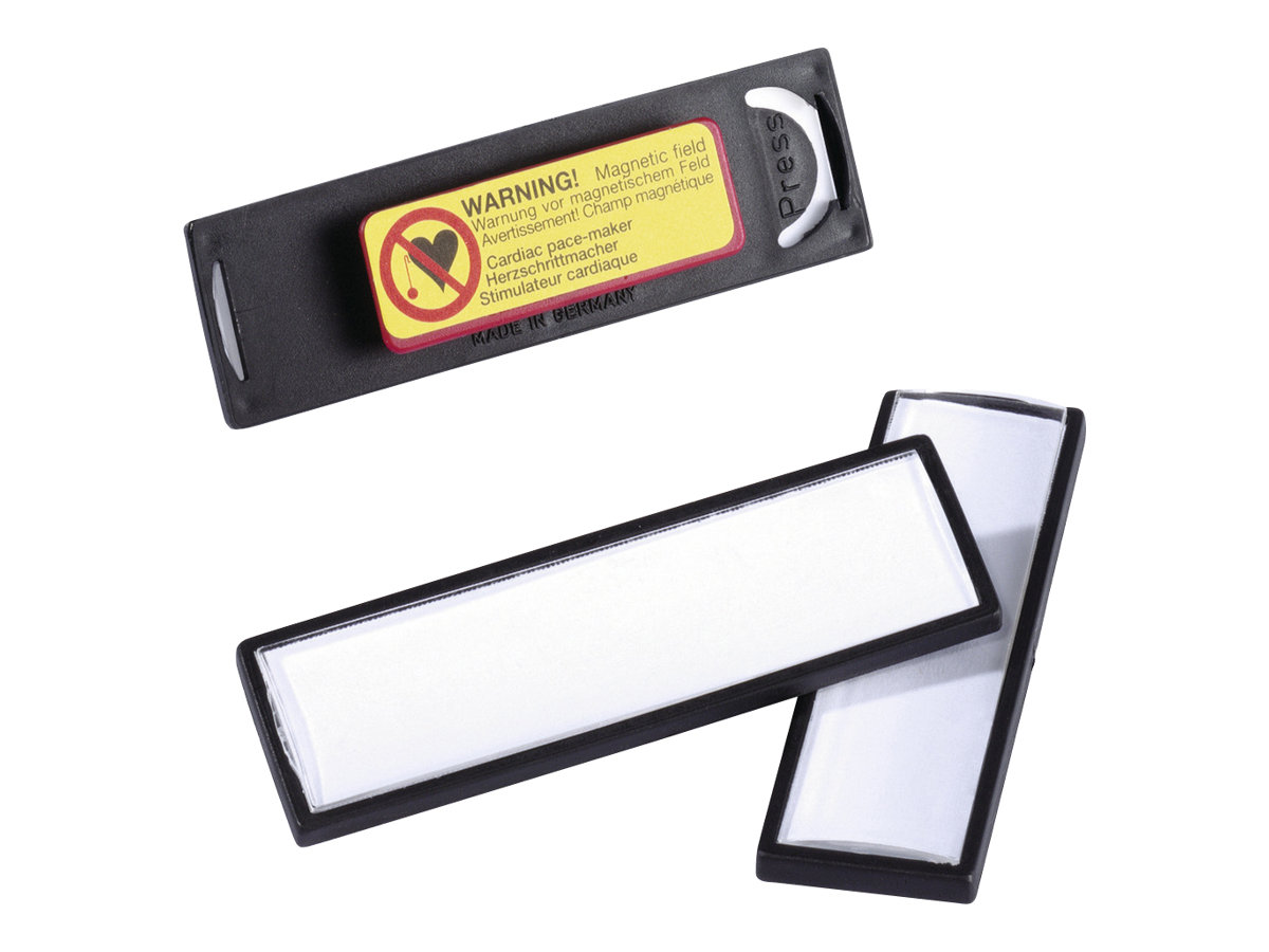 Durable Clip‑Card Namensschild Magnet 6,7×1,7 cm Schwarz