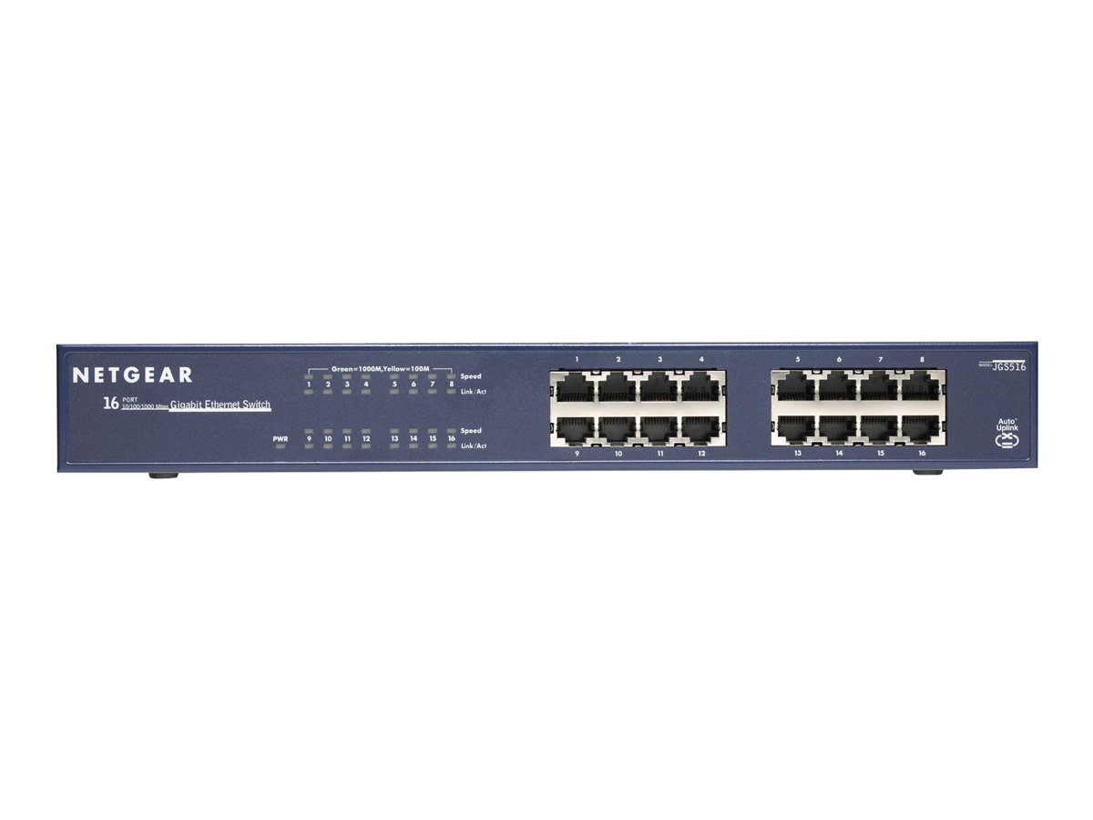 Netgear JGS516-200EUS 16 Port Gigabit unmanaged Switch Desktop Netgear JGS516-200EUS 16 Port Gigabit unmanaged Switch Desktop