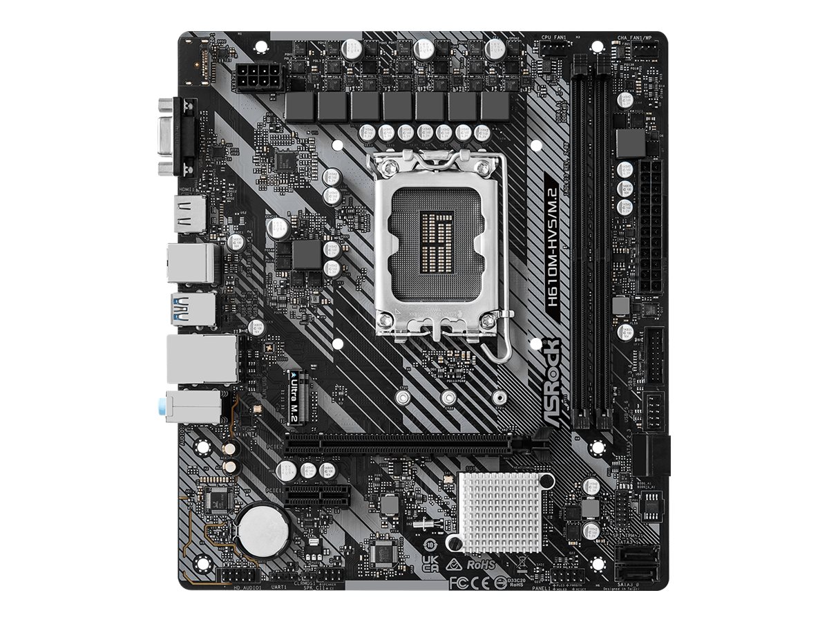 ASRock H610M-HVS/M.2 R2.0 - Motherboard - micro ATX - LGA1700-Sockel - H610 Chipsatz - USB 3.2 Gen 1 - Gigabit LAN - Onboard-Grafik (CPU erforderlich)