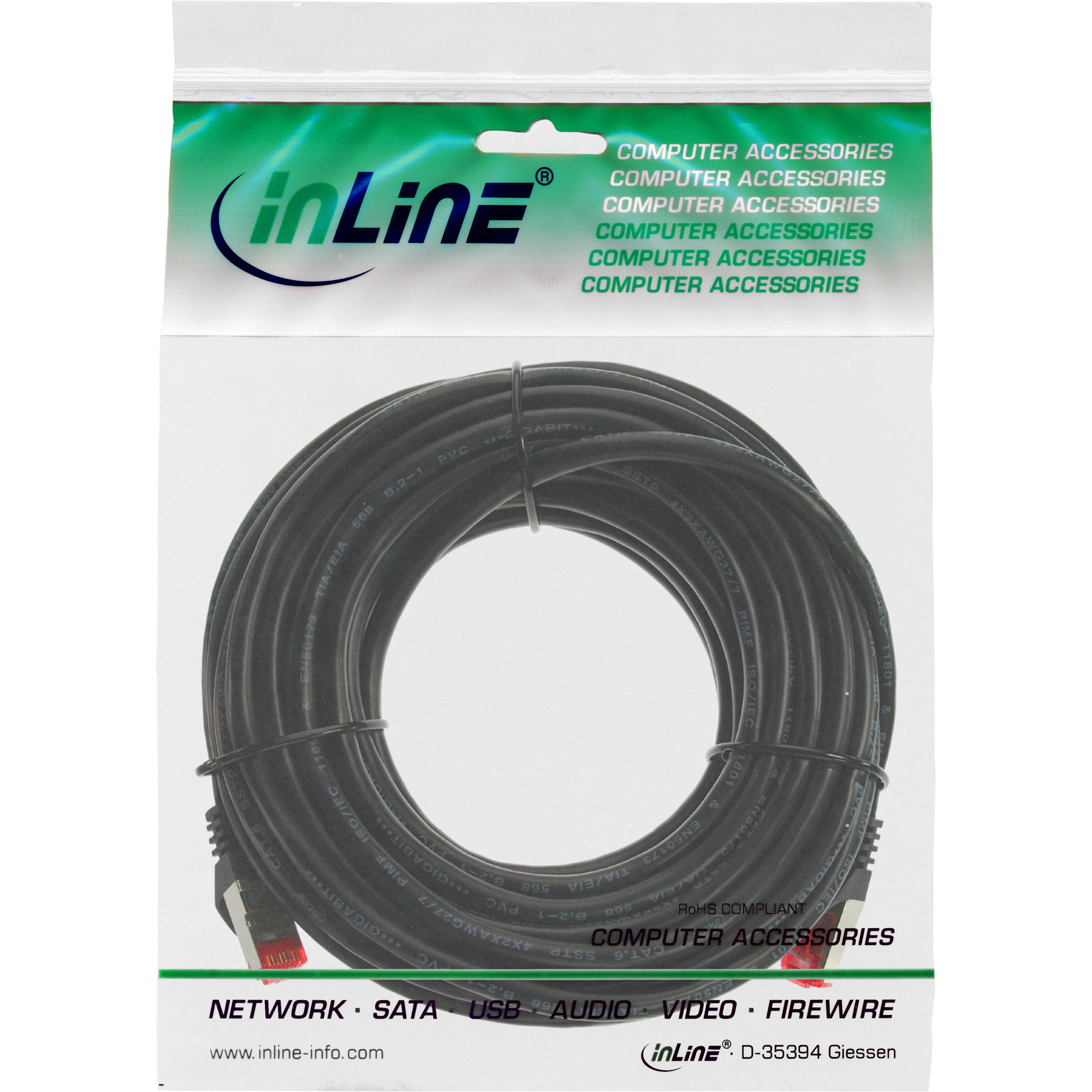 INLINE Patchkabel Cat.6 250MHz PVC CCA schwarz 7,5m INLINE Patchkabel Cat.6 250MHz PVC CCA schwarz 7,5m