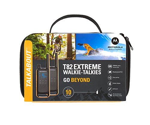 MOT Talkabout T82 Extreme TwinPack PMR446 HFG inkl Koffer 2 Funkgeräte Akkus Micro USB Lader Gürtelclip Headsets Tragebänder