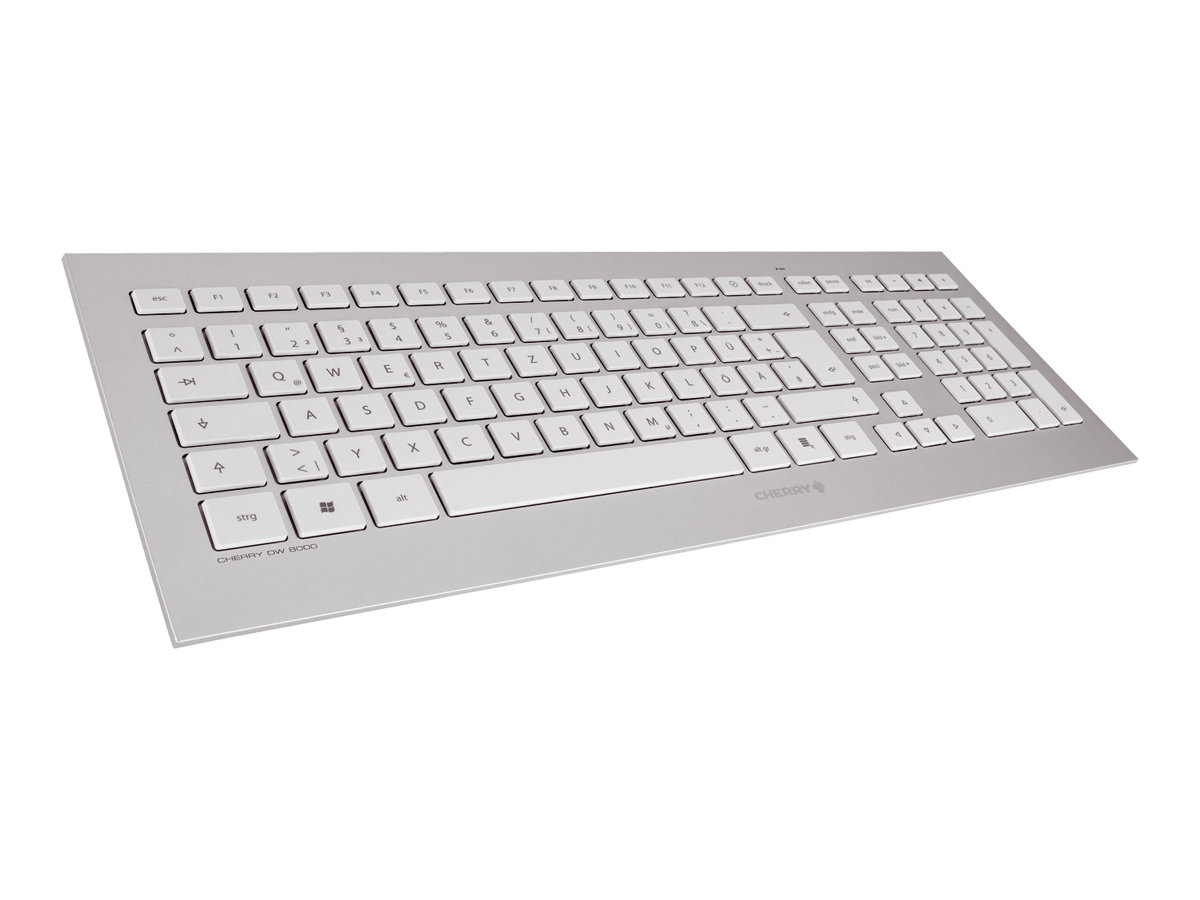 CHERRY DW 8000 Tastatur-Maus-Set kabellos weiss, silber CHERRY DW 8000 Tastatur-Maus-Set kabellos weiss, silber