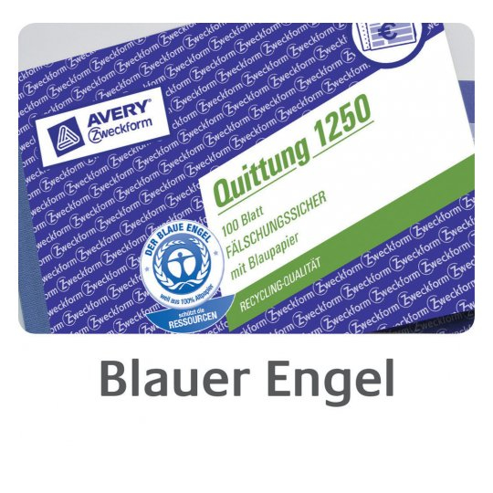 AVERY Zweckform Quittung, MwSt. separat ausgewiesen Formularbuch 1250