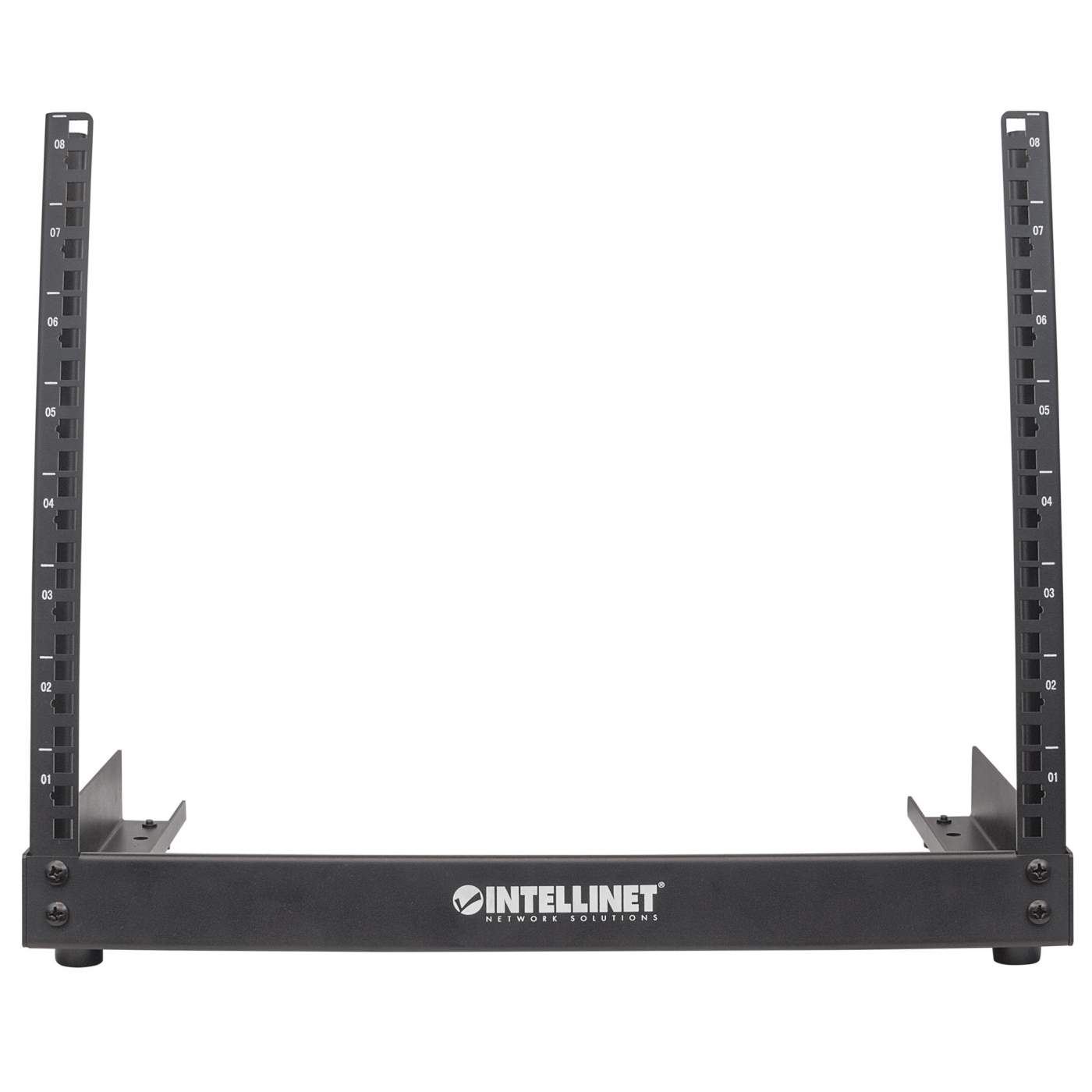 INTELLINET 48,3cm 8HE Laborgestell 2Pfosten DesktopLaborgestell 19 Zoll Flatpack schwarz