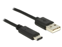 Delock Kabel USB 2.0 Typ-A Stecker > USB Type-C 2.0 Stecker 1,0 m schwarz