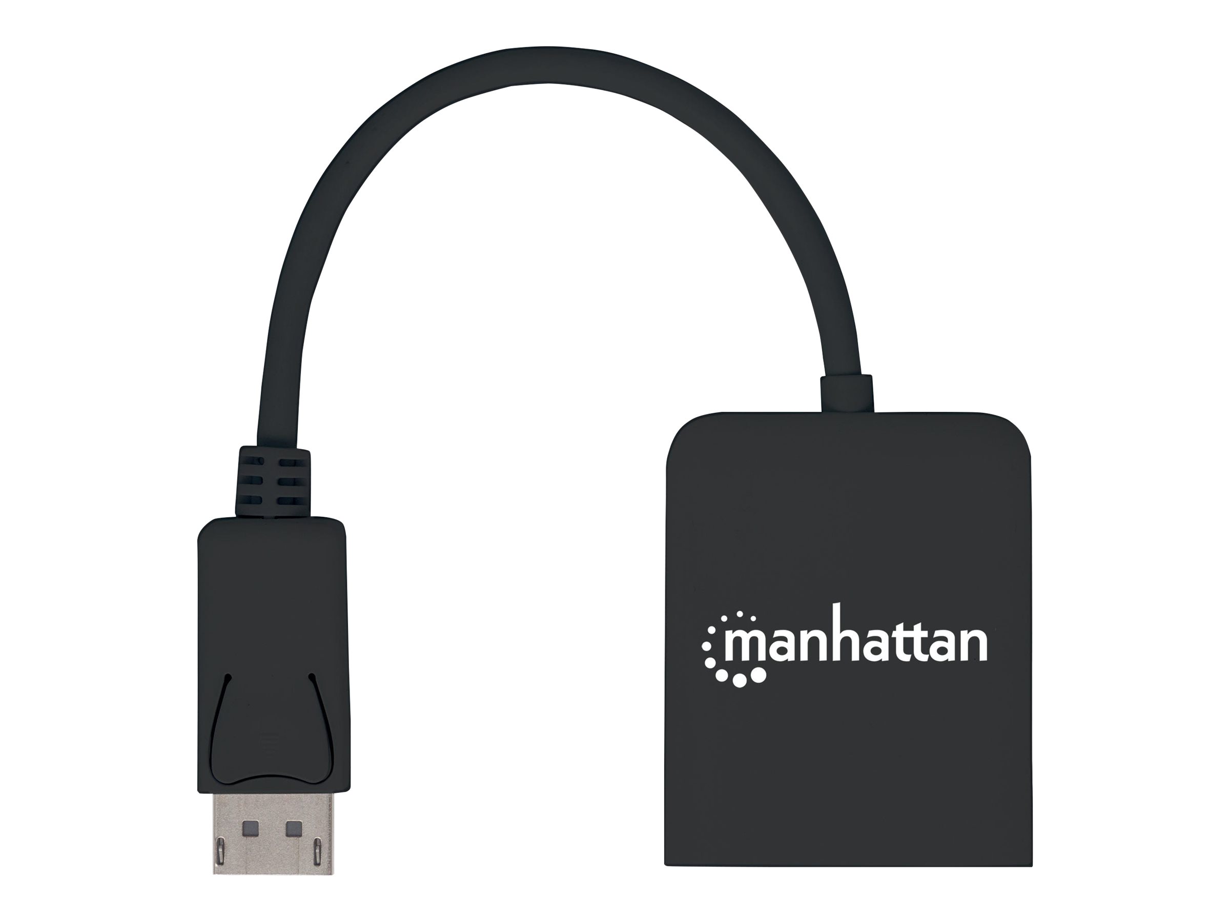 MANHATTAN DP auf 2Port HDMISplitter mit MST verteilt ein DisplayPortSignal auf zwei HDMIMonitore 4K30Hz Strom ueber USB schwarz