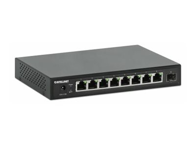 INTELLINET 9-Port Switch mit 8 x 2,5G Ethernet-Ports und 1 SFP+ Uplink  Unmanaged Desktop-Format optionale Wandmontage
