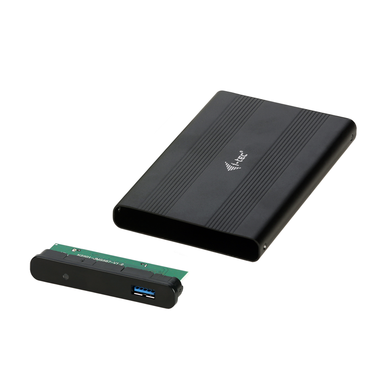 ITEC USB 30 Advance MySafe AluBasic Gehaeuse 6,4cm 2,5Zoll SATA HDD Festplattengehaeuse extern SuperSpeed schwarz Aluminium