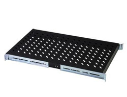 DIGITUS Fachboden 48,3cm 19Zoll fuer Serverschraenke 720mm tief 100KG belastbar perforiert schwarz
