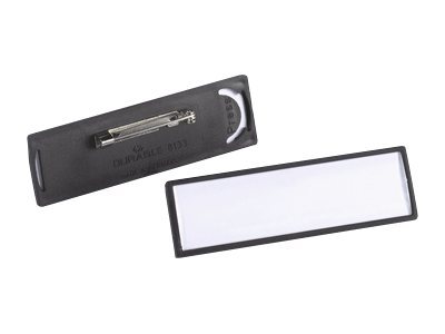 25 DURABLE Clip Card Namensschilder mit Nadel 6,7 x 1,7 cm