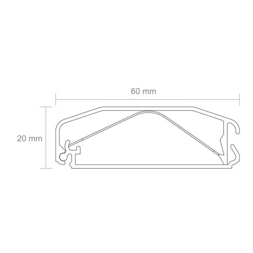 HAGOR HA Cablecover Click 50 Black Aluminium Kabelkanal mit Klappdeckel - zur Wandmontage - 500mm Laenge 60mm Breite 20mm Hoehe