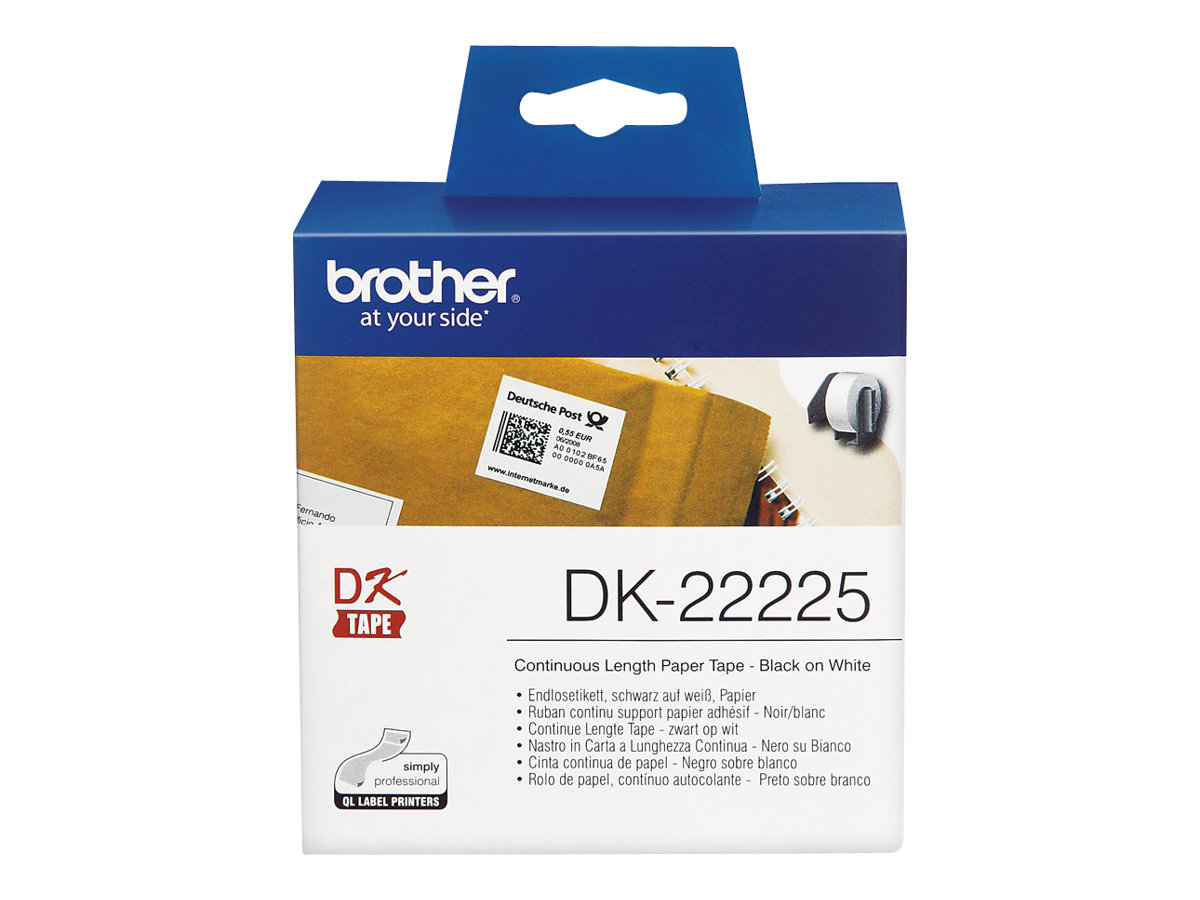 Brother DK-22225 - 38 mm - Schwarz auf Weiß