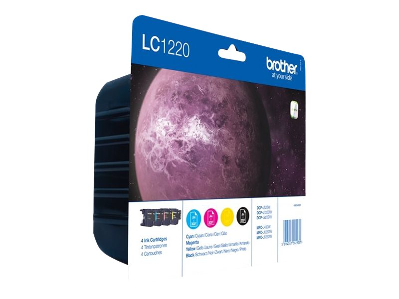 BROTHER LC-1220 Tinte schwarz und dreifarbig Standardkapazitaet 4 x 300 Seiten 1-pack blister ohne Alarm BROTHER LC-1220 Tinte schwarz und dreifarbig Standardkapazitaet 4 x 300 Seiten 1-pack blister ohne Alarm