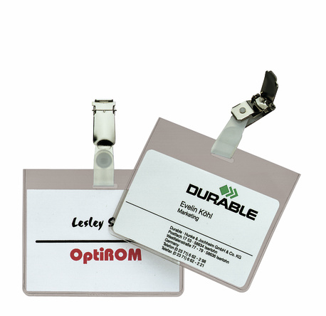 5 DURABLE Namensschilder mit Clip 9,0 x 6,0 cm 5 DURABLE Namensschilder mit Clip 9,0 x 6,0 cm
