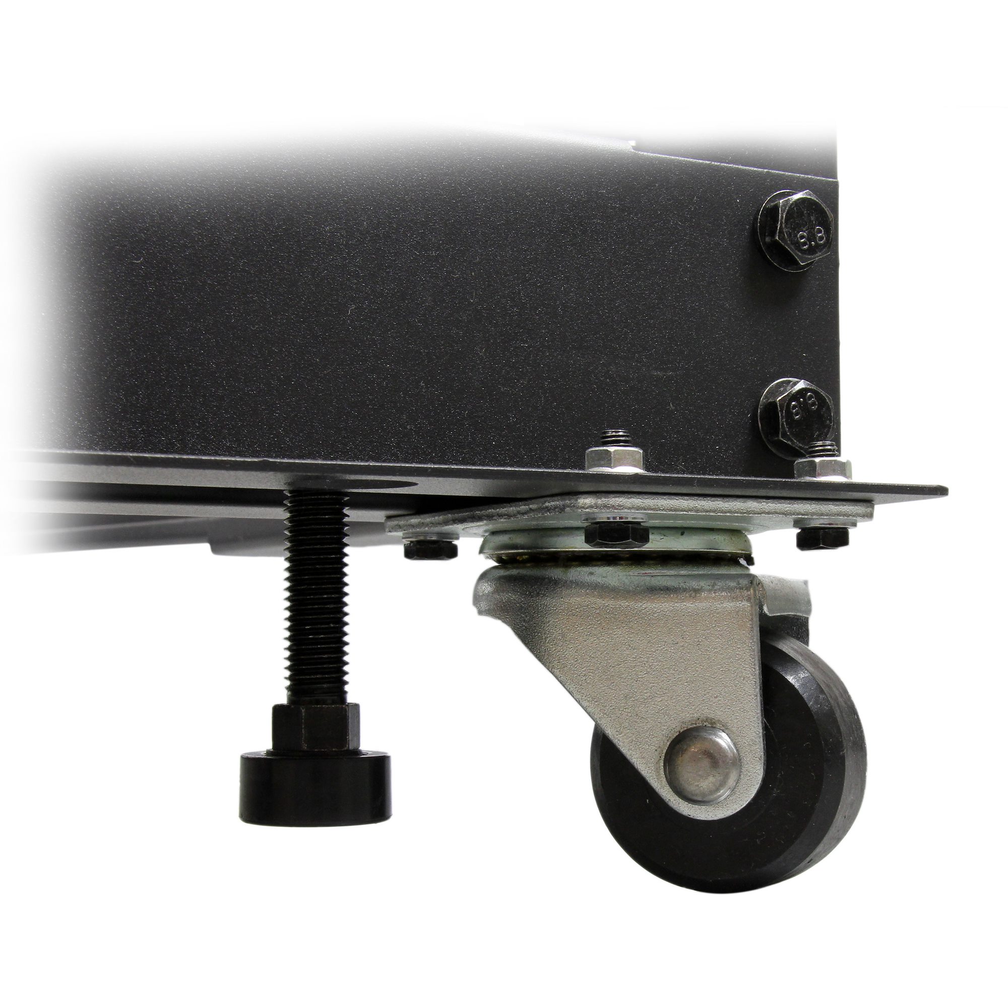 STARTECHCOM 18U Open Frame Rack 4 Post 2240in Adjustable Depth 1200lb Weight Capacity w Casters and Cable Hooks